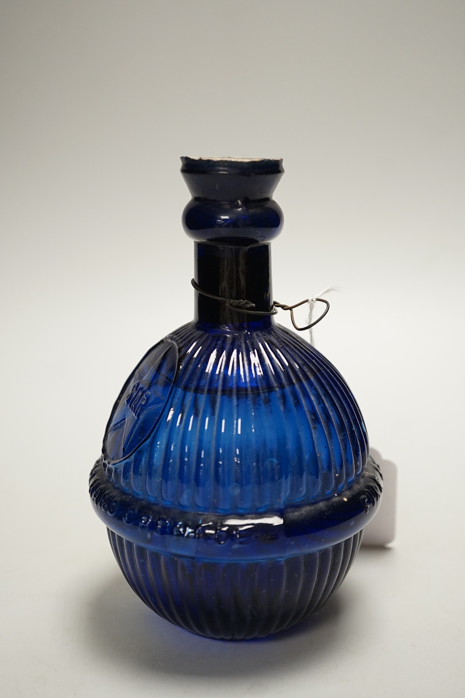 A Harden pressed glass water ‘hand grenade’. 17cm tall